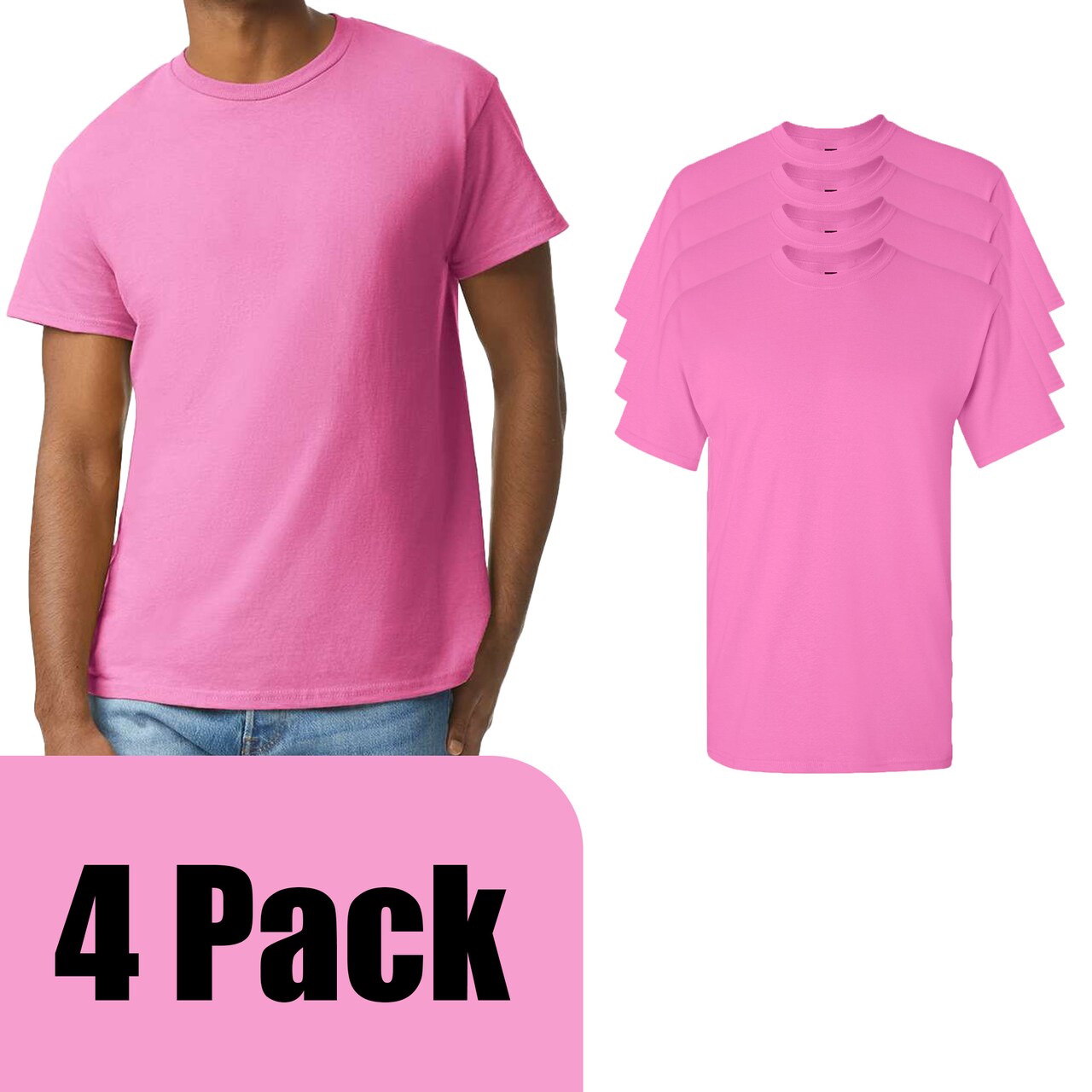 Gildan Ultra Cotton Short Sleeve T-Shirt Pack for Cricut, Azalea Crewneck Custom Design Tee (S–5XL)